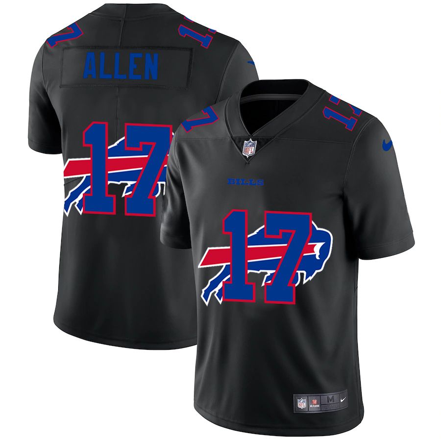 Men Buffalo Bills 17 Allen Black shadow Nike NFL Jersey